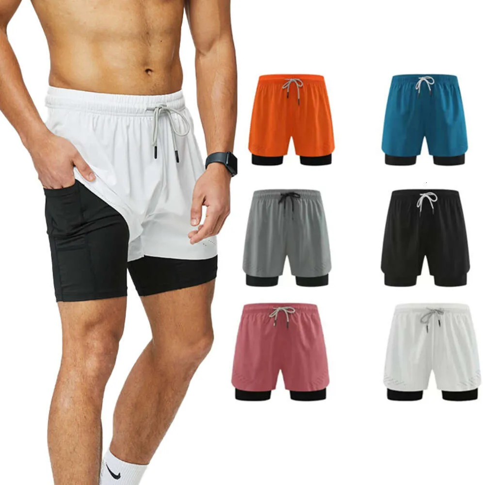 LL Yoga Man Pants Designer Gym Sports Short 4XL Stort dubbelskikt Inre foder med fickor Snabbt torrt löpande människa basketboll