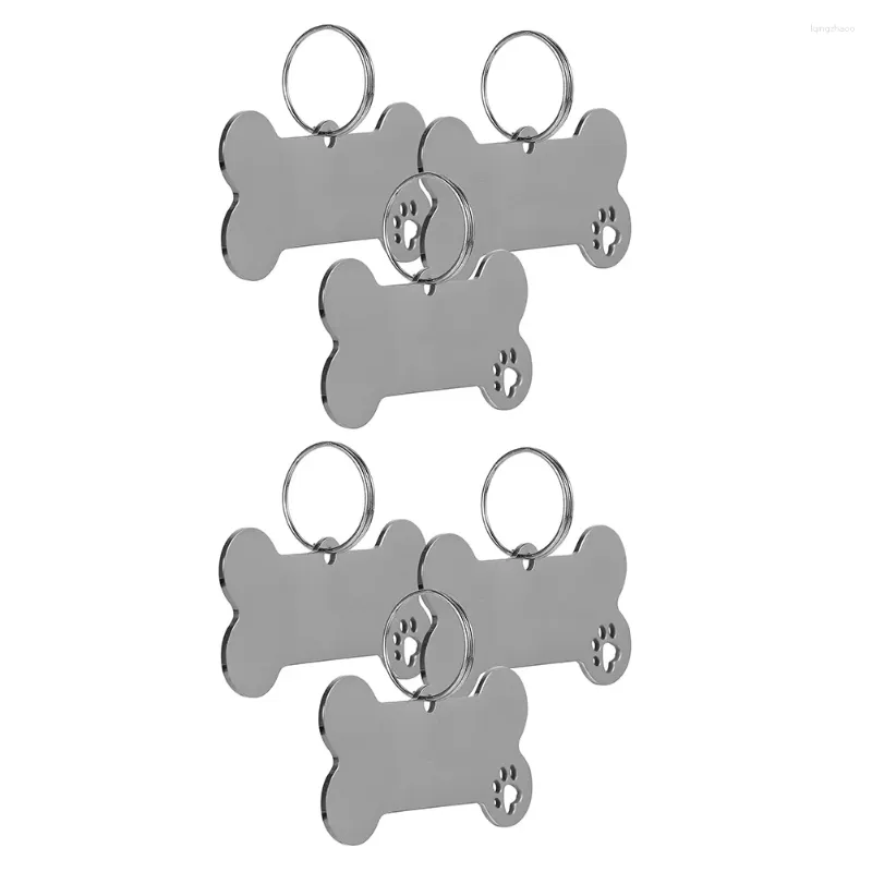 Dog Collars 6pcs Stainless Steel ID Tags Name Puppies Anti-Lost Pet Nameplate