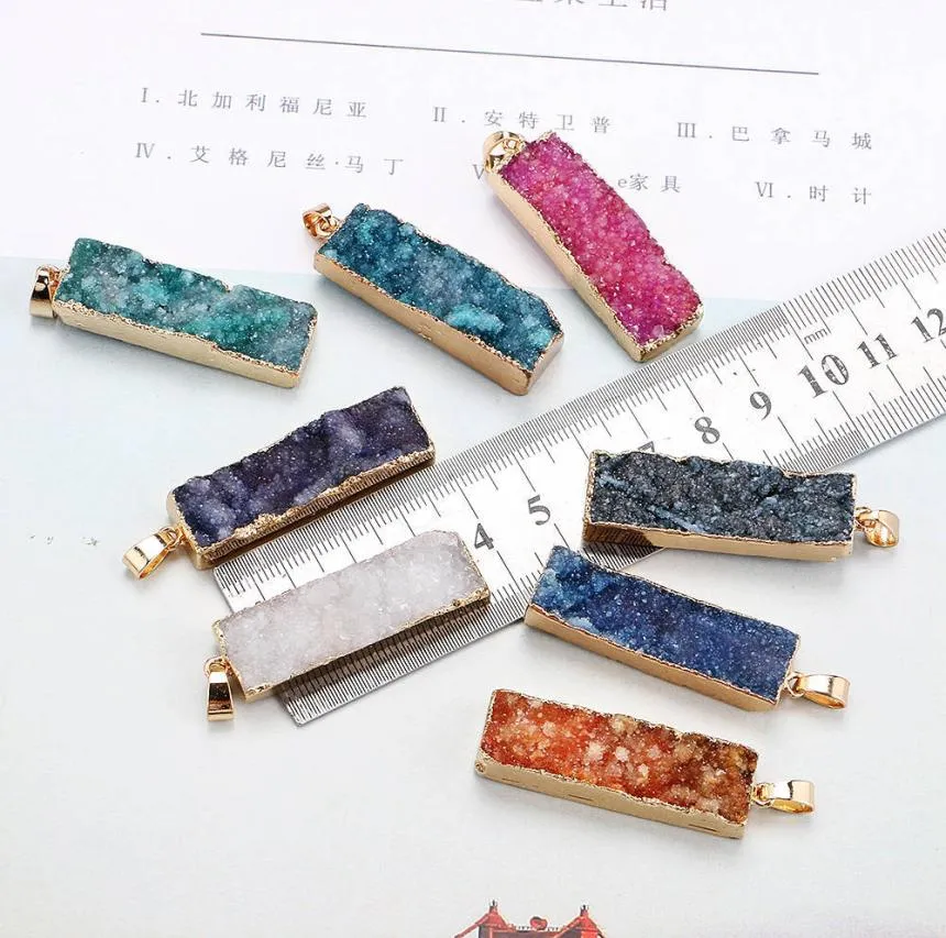 Natural Stone Agates Pendants Charms Natural Stone Crystal Charm Pendant Crystal Pendant For Jewelry Making Halsband Diy Top Quali6093875