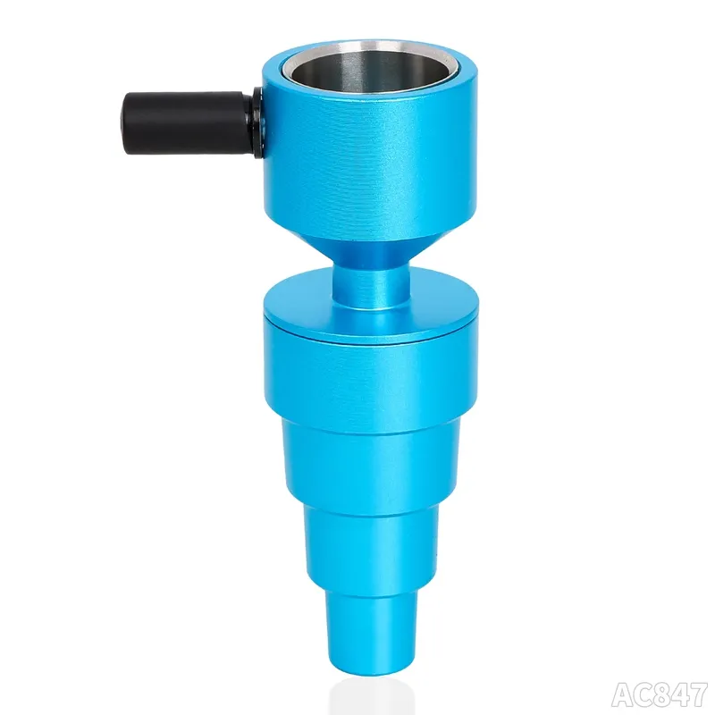 27mm Joint Métal Rond Narguilé Bol Collecteur D'huile Shisha Tête Charbon Diapositives Bongs Bols Entonnoir Rig Quartz Clou Mâle Femelle Herbe Fumer Titulaire Pipe DHL