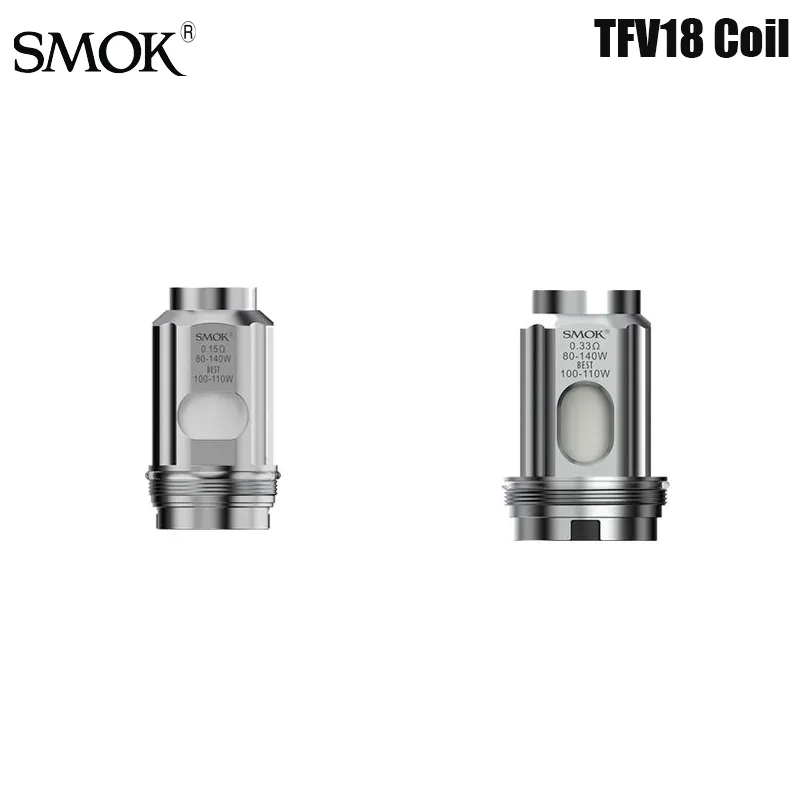Smok TFV18 코일 메시 0.33OHM 듀얼 메쉬 0.15OHM 코일 헤드 vaporizer e 담배 TFV18 TANK MORPH 2 키트 정통
