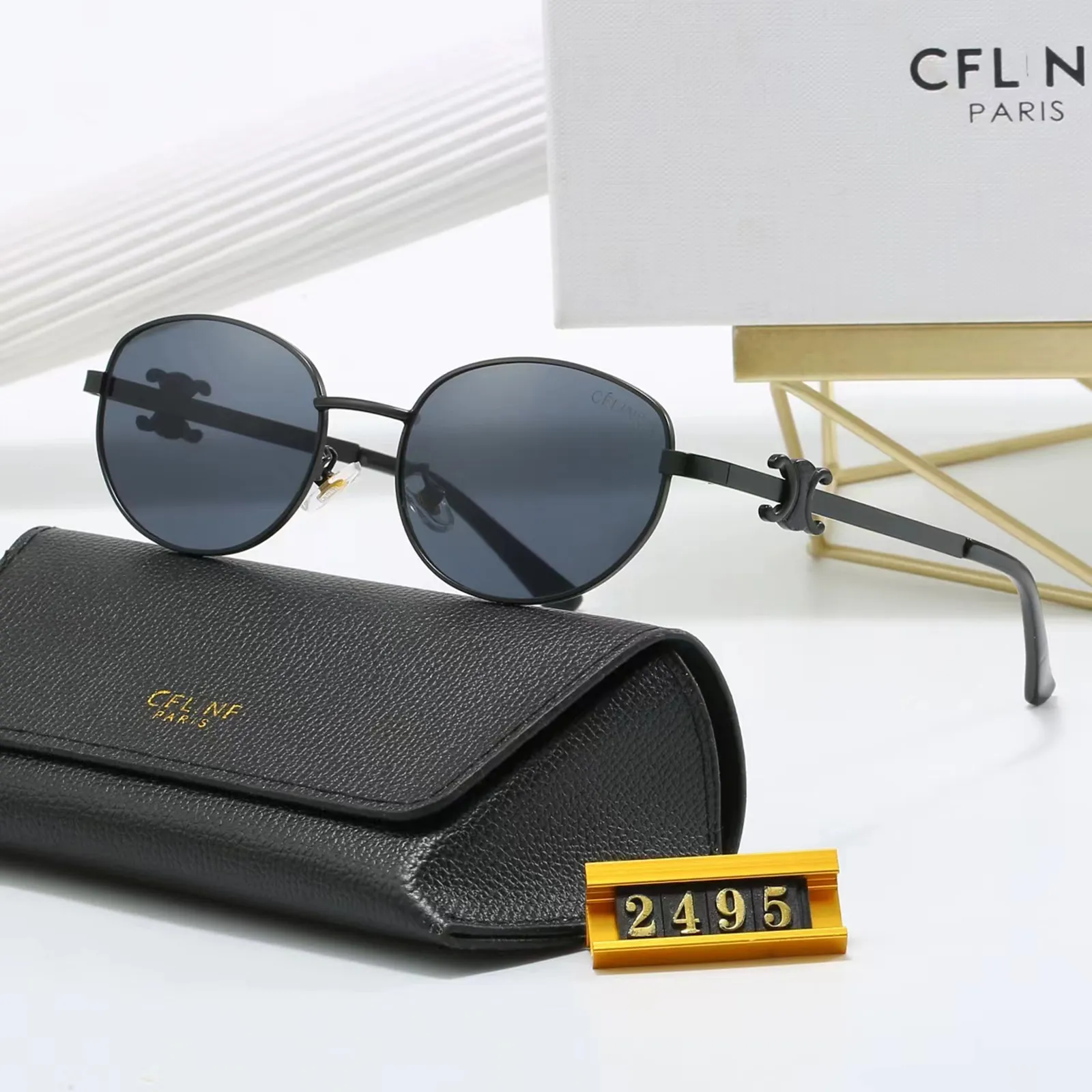 Projektant mody CEL 2495 Model Oval Mężczyźni Kobiety UV 400 Spolaryzowane okulary przeciwsłoneczne