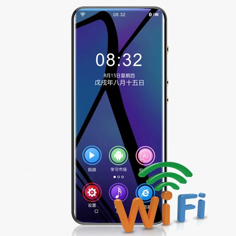 Player Yescool M200 Portable Smart AI Android WiFi Sports Bluetooth cienki wideo Pobierz aplikację Pełny dotyk Media FM MP4 Muzyka