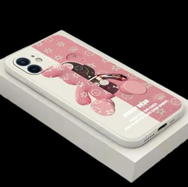 Fashion Luxury Ultra Cool Bear Phone Case för iPhone 11 12 Pro Max Mini 13 Pro Max 6 6S 7 8 Plus X Xs Max XR SE 2020 TPU FUNDA1397150