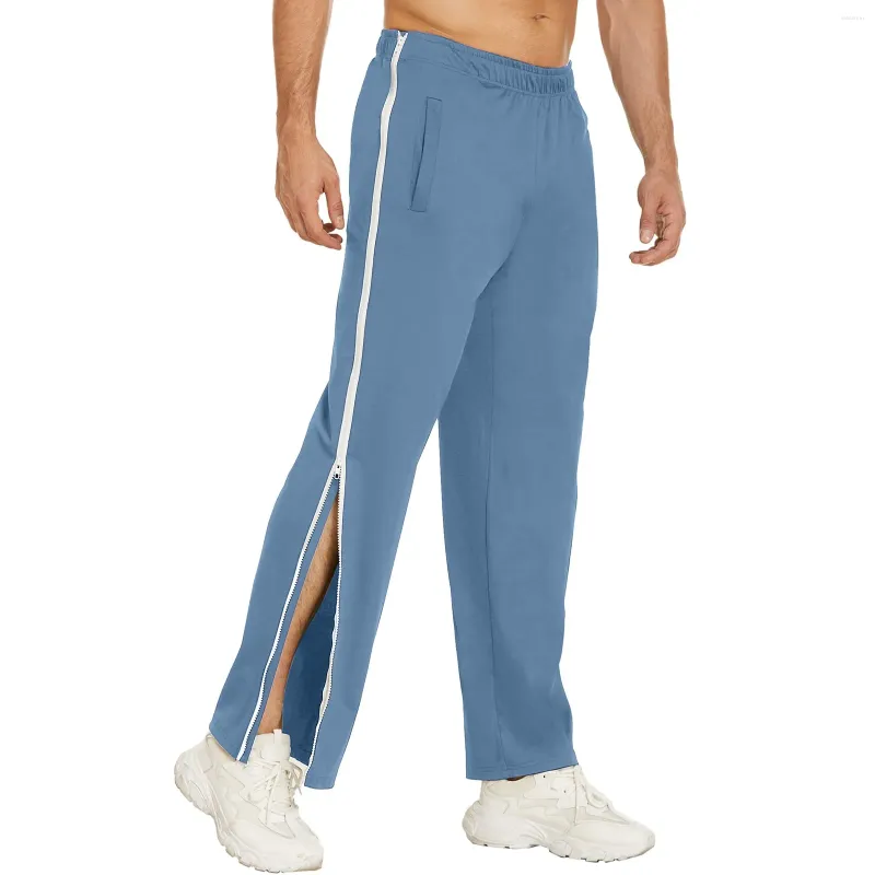 Pantaloni da uomo Uomo Casual Sport Cotone Basket 2 Bottoni Cerniera laterale Taglio completo Tasca per cintura postoperatoria Pantalones Hombre