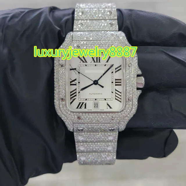 Hip Hop Diamond Watch Round Cut All Size Aanpassen Natuurlijk handgemaakt diamanten horloge van de fabrikant