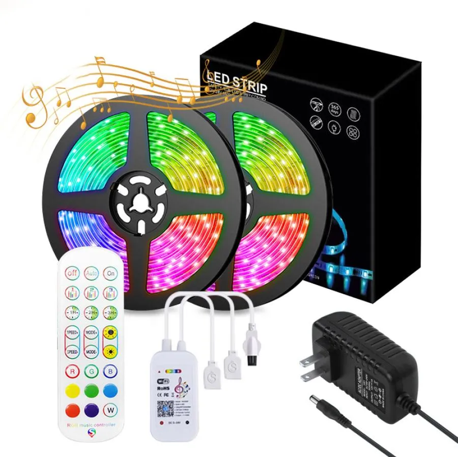 10m 12V Muziek Sync Kleur Veranderende App Controle Afstandsbediening Led Strip Verlichting voor Slaapkamer Party Home Decoration3668311