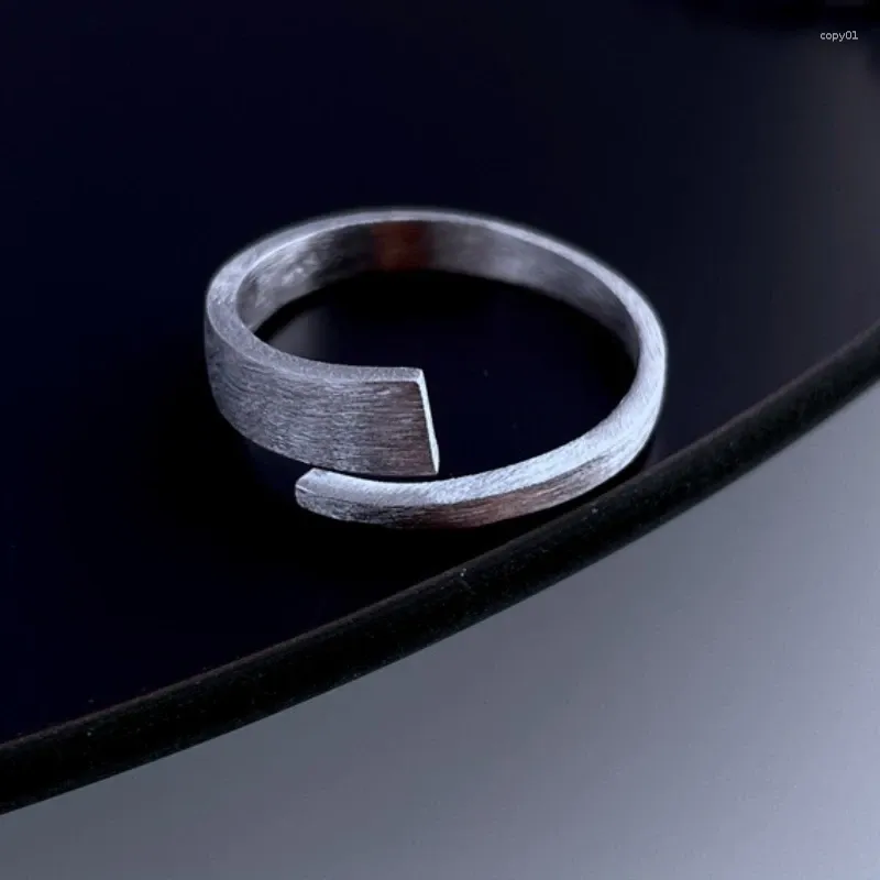 Pierścienie klastra Yiluocd 925 Sterling Silver Open Geometryczne Joyas de Plata Unikalny prosty pierścień dla kobiet Minimalistyczna biżuteria ręcznie robiona