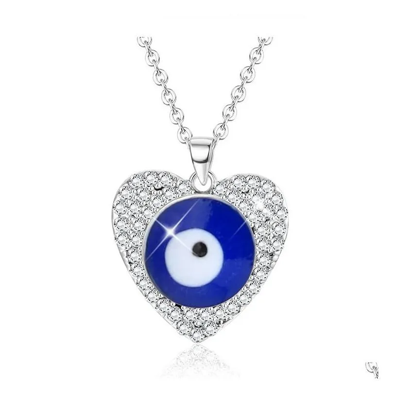 Pendant Necklaces Evil Eye Necklace For Women Keyring Turkish Blue Bead Bracelet Handmade Glasses Charms Bracelets Greek Mati Hamsa Na Dhi3M