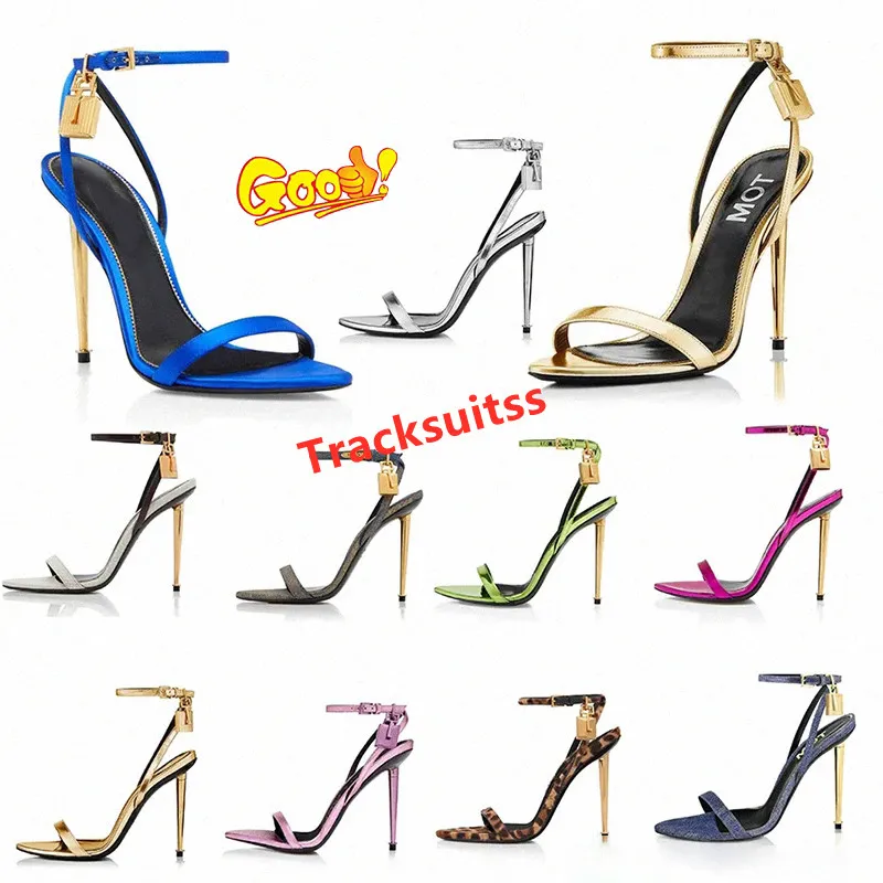 Tomlies fordlies avec boîte de chaussures habillées Ford talons chaussures élégant marque femmes chaussures cordons pointes sandales nues serrure de quincaillerie et femme clé metal stiletto mariage