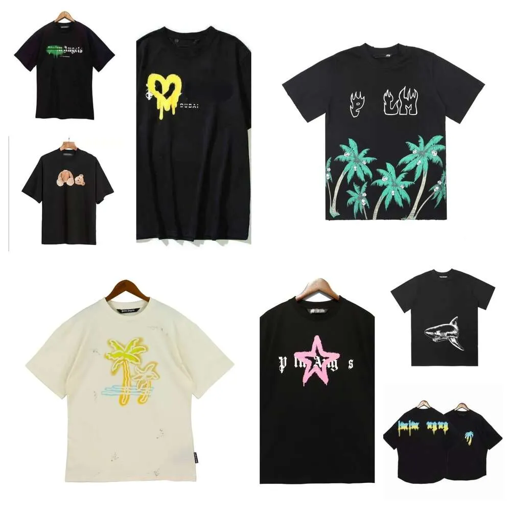 Summer Mens Palms Angels T Shirt Graffiti T-shirt Palms Palmangel City Designer Limited Inkjet Graffiti Printing Drukowanie męskie Tops CM