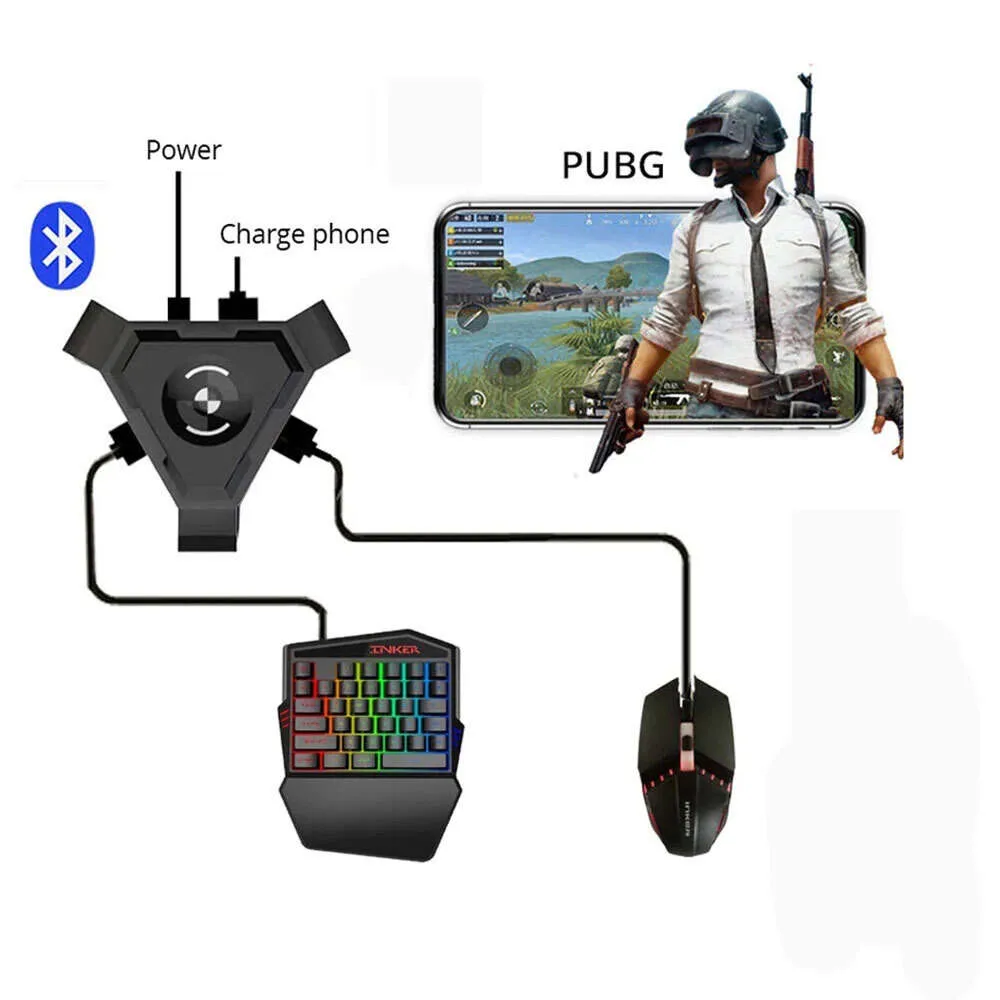 Komunikacja PUBG COD CF FPS Gamepad Keyboard Myszka Kontroler Gaming Adapter Converter, grając bezpośrednio z graczami mobilnymi