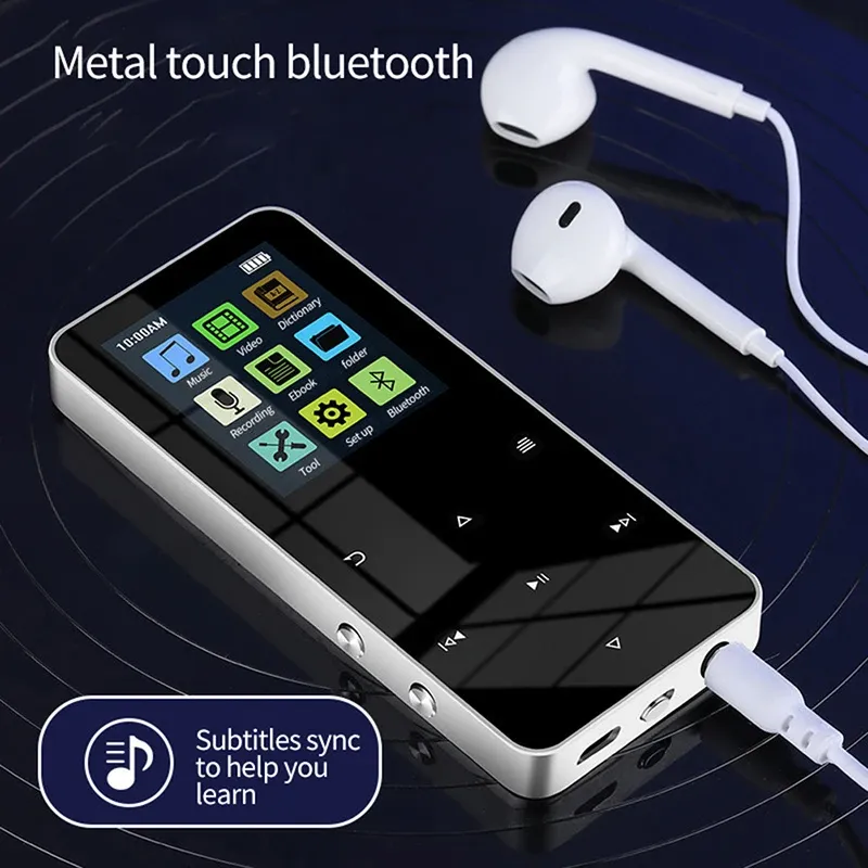 Jogadores BluetoothCompatível MP3 Music Player 8GB 16GB 32GB Touch Key SD Card Inserir Rádio FM Multi Language Music Player