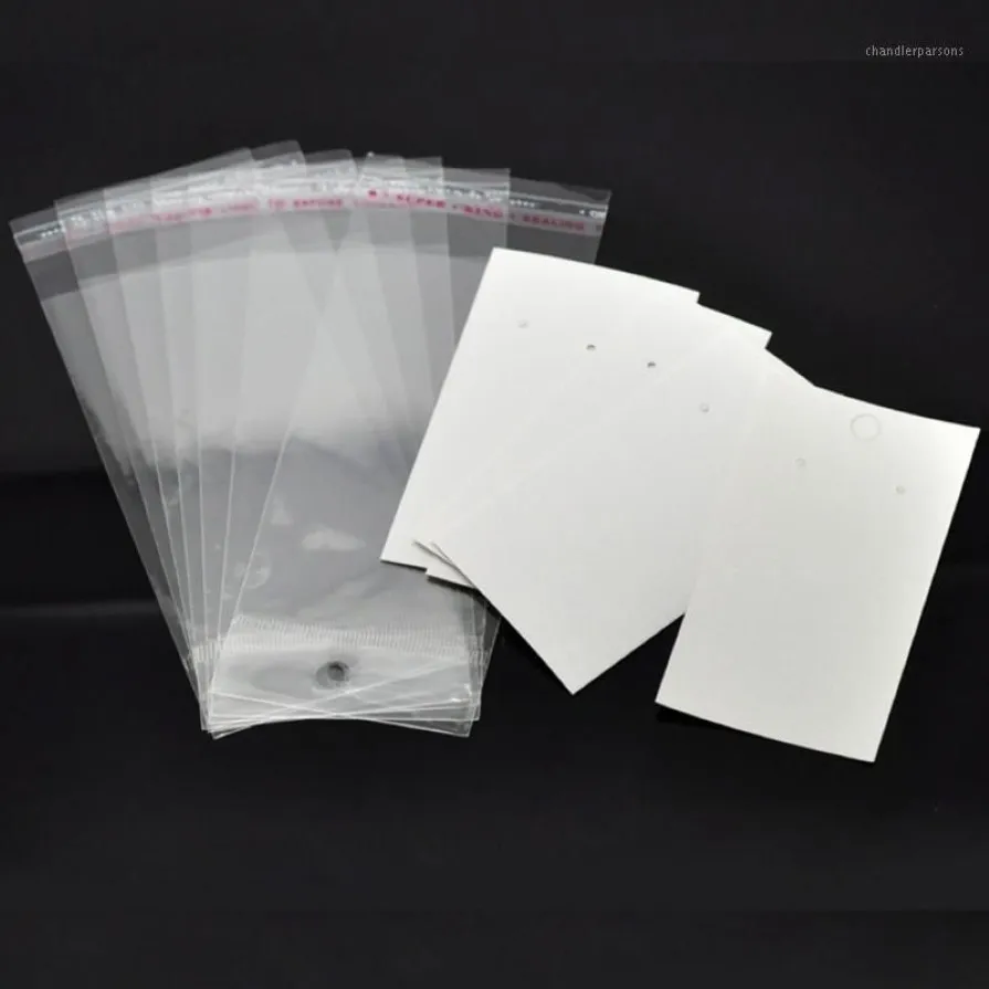 Doreen Box - 100 مجموعة من خطافات الأذن حلق بطاقات عرض 9cmx5cm W الأكياس اللاصقة 15cmx6cm B186871238Q
