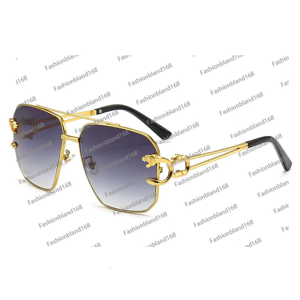 2024 New Fashionable Sunglasses for Women Trendy Metal With Leopard Head Large Frame Sunglasses For Men And Women Lunette De Soleil