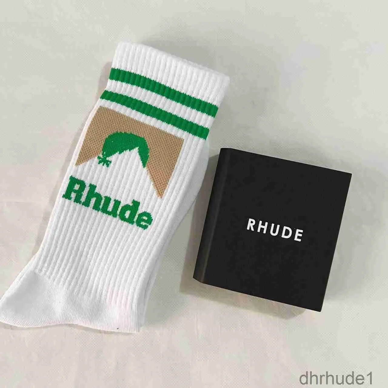 Rhude Socks Designer Men Socks Women Luxury Hoge kwaliteit Pure Cotton Comfort Merk Vertegenwoordiger Deodorisatie Absorbeert zweet