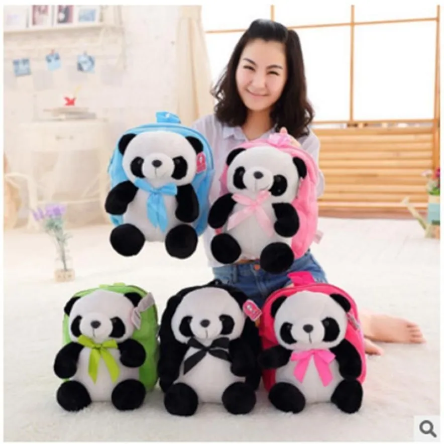 Bolso de felpa para niños, mochila de Panda, regalo de cumpleaños de dibujos animados para chico y niña, bolso escolar de Panda de peluche para niños, mochila 1257t