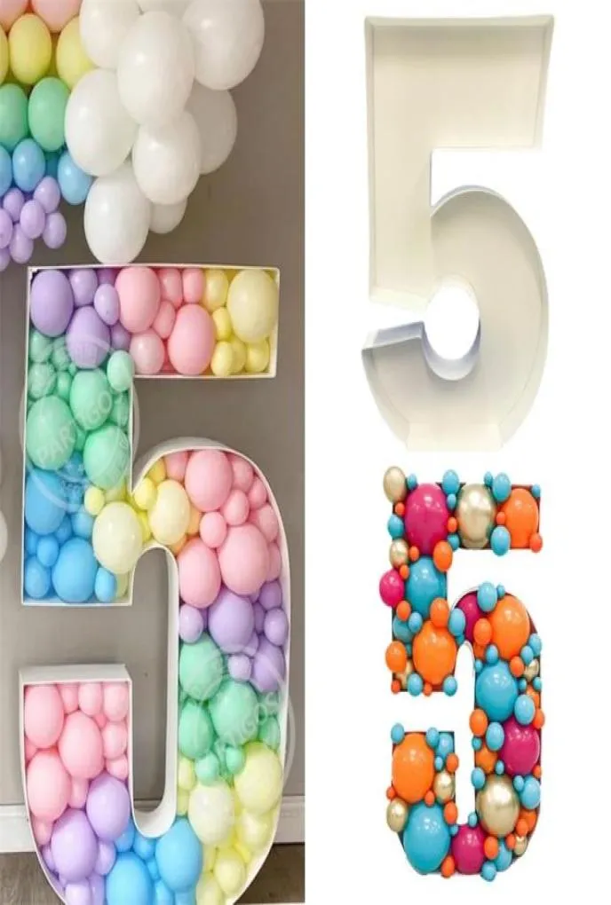 73cm em branco número gigante 1 2 3 4 5 caixa de enchimento de balão quadro de mosaico balões suporte crianças adultos aniversário festa decoração 2209520941
