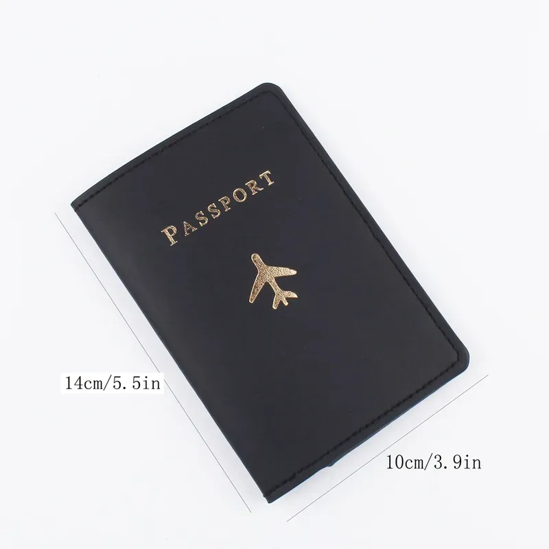 Card Holders Women PU Small Plane Prints Travel Passport Cover Mix Color