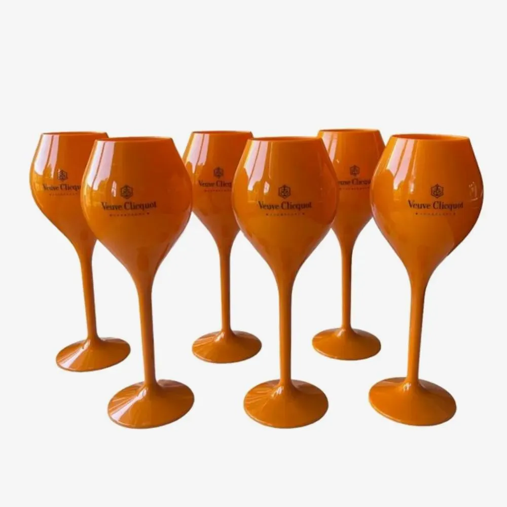 ワイングラス6x Veuve Clicquot Shampagne Glazen Orange Cocktail GlassアクリルカップドロップデリバリーホームガーデンキッチンダイニングバードリンクDHYH3