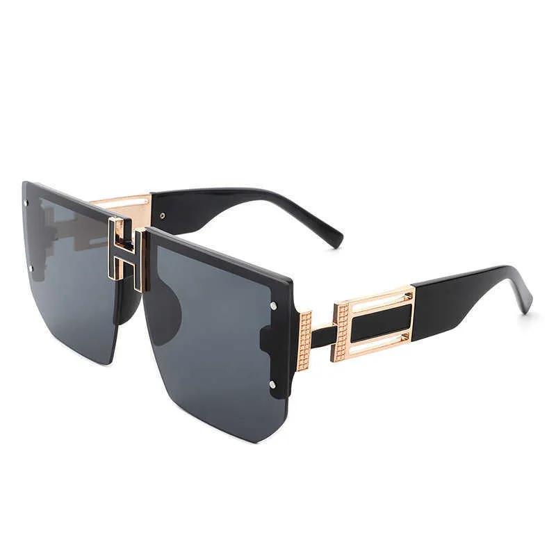 Original 1to1 New 6970H Home Modern Glasses Mens Frameless Fashion Sunglasses Rock Style Trend Personality Box 3009