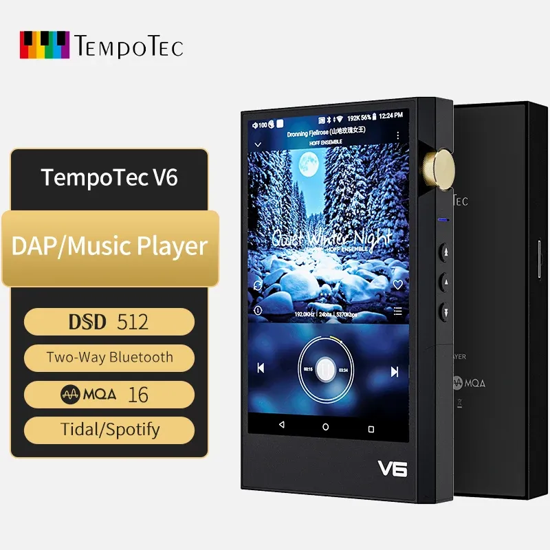 Player TempoTec V6 DAP DSD512 Android HIFI Music Player MP3 Portable Dual AK4493SEQ DAC WIFI TwoWay Bluetooth MQA TIDAL Spotify