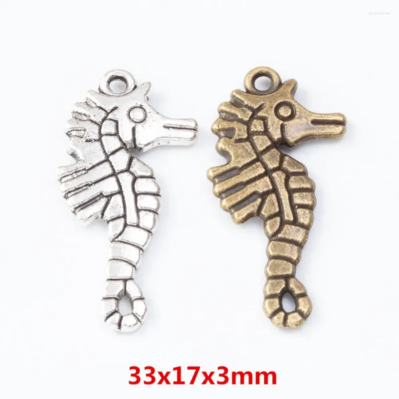 Charms 20 bitar av retro metall zinklegering hippocampus hänge för diy handgjorda smycken halsband som gör 7526