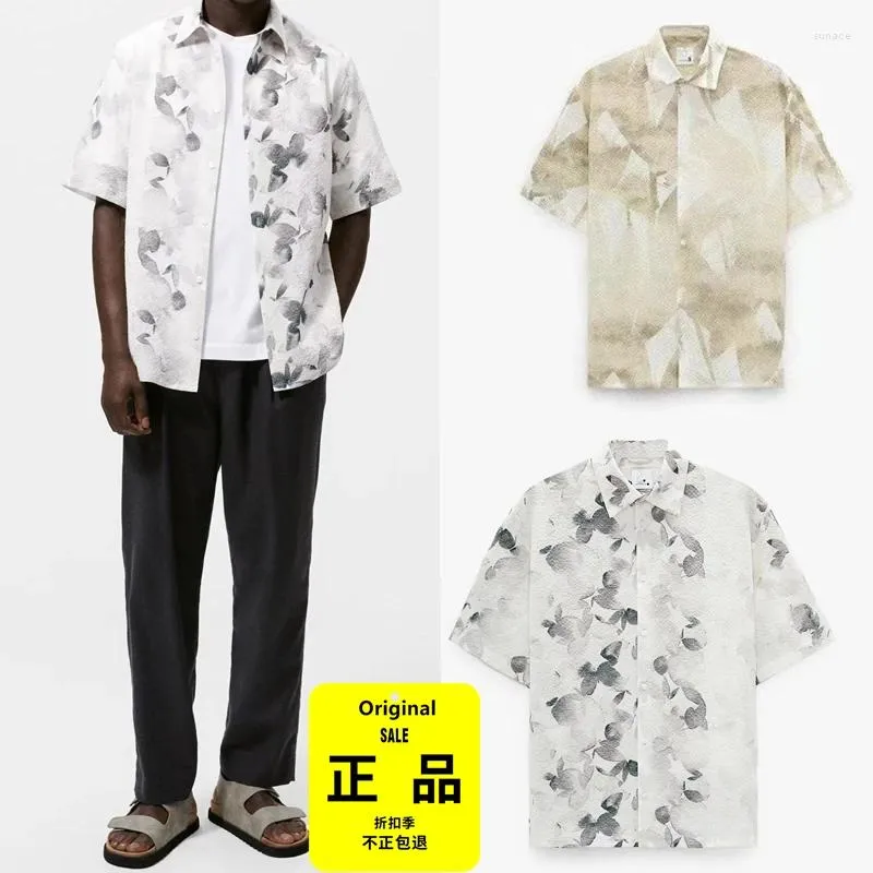 Chemises décontractées pour hommes 7380400 Bubble Wrap Summer Vintage Print Loose Couple Trend Shirt pour hommes 7380/400