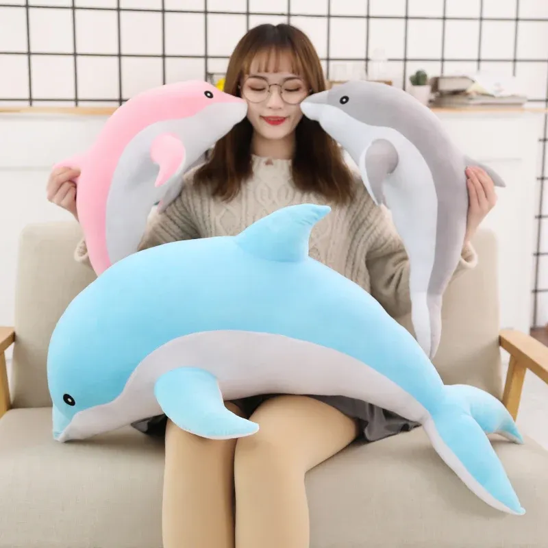 Cuscini 1pc 160 cm di grande taglia Kawaii Dolphin Plushin Pelus