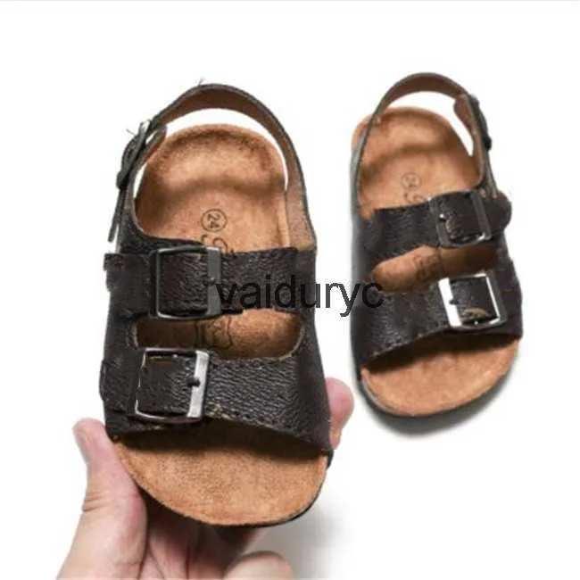 Sandals Kids Pu Leather ldren Boys Girls Summer Shoes Flat Sandal Anti SkidOutdoor Running infant Toddler Slides SlipperH24229