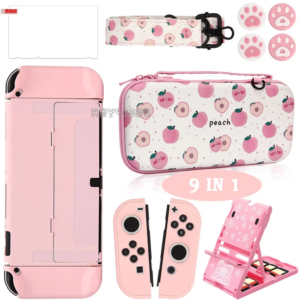 Borse per Nintendo Switch Oled Bag Custodia per console Switch 9 in 1 Custodia per il trasporto Joycon Custodia protettiva rigida per schermo