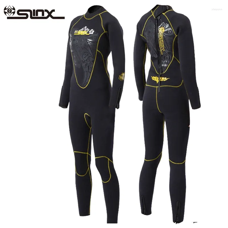 Women's Swimwear Women 5mm Neoprene Wetsuit Full Bodysuit Long Sleeves Diving Suit Stretchy Swimming Surfing Snorkeling Kayaking Sports