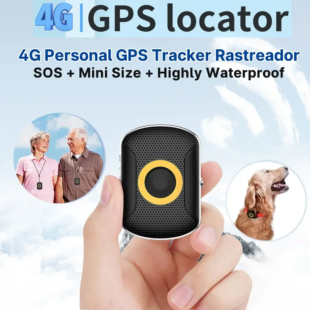 Localizzatori 4G Impermeabile Localizzatore GPS per animali domestici Collare di localizzazione per cani Localizzatore di chiavi Localizzatore GPS SOS Localizzatore intelligente per bambini Localizzatore di allarme Mini Cat AntiLost