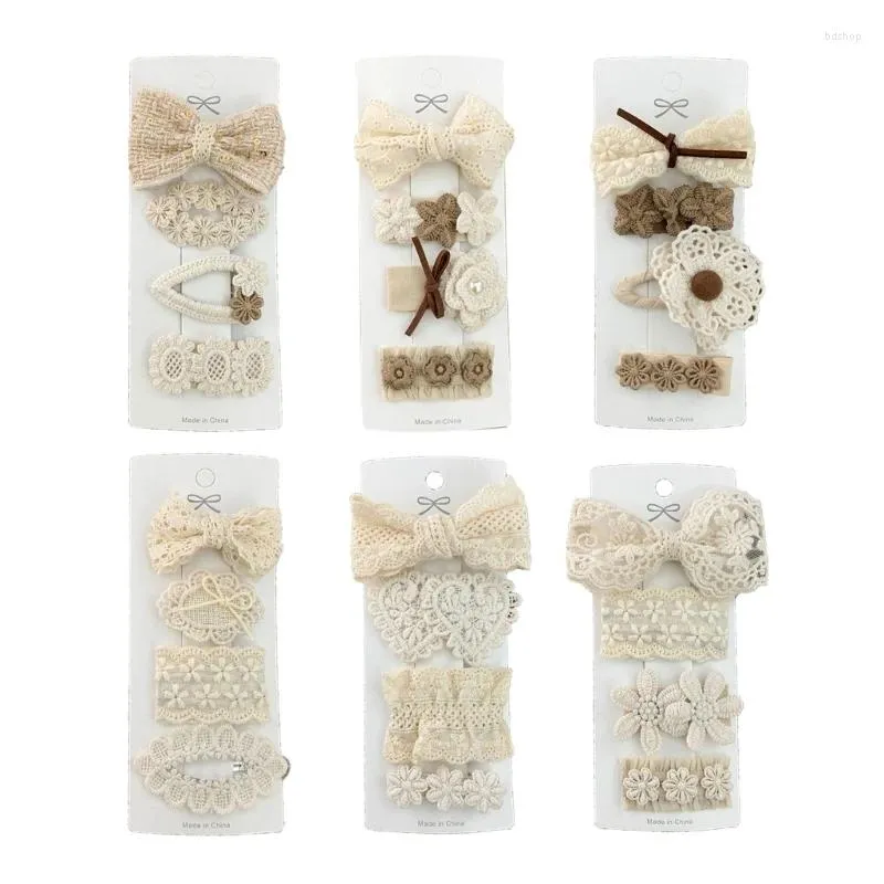 Haaraccessoires Set van 4 babyhaarspelden Cotton Borns Clip Girls Present