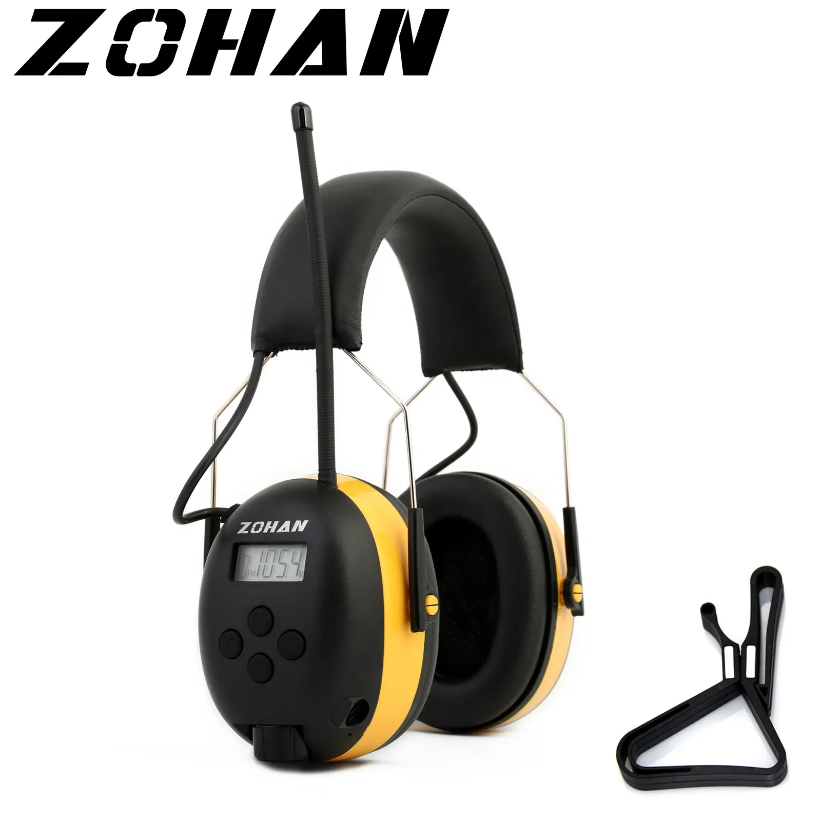 Radio ZOHAN Cache-oreilles radio stéréo numérique AM/FM NRR 24 dB Protection auditive pour tonte Protection auditive professionnelle Casque radio
