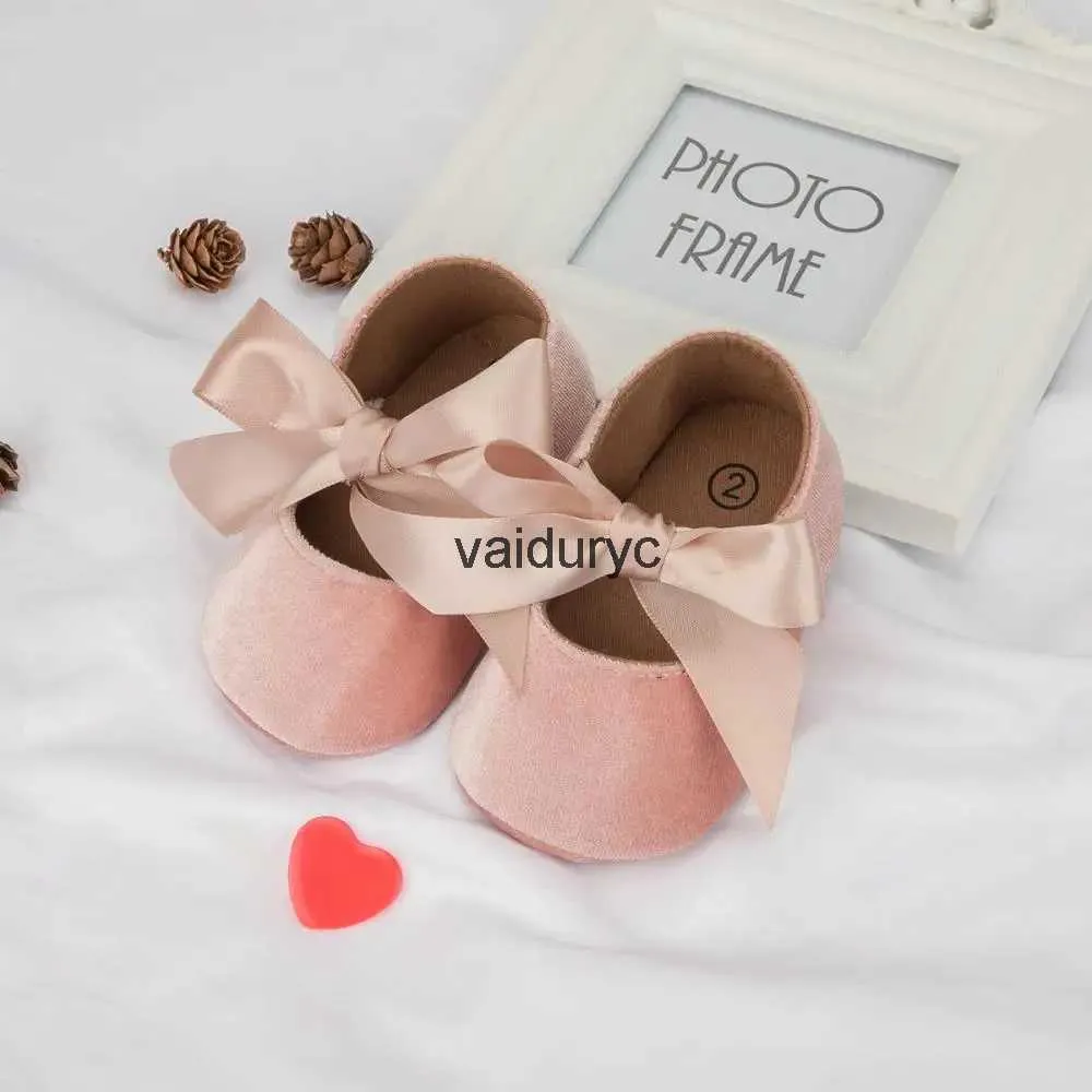 First Walkers Infant Girl Princess Cute Bow Fringe Shoes Toddler Soft Rubber Sole Anti-Slip Footwear Crib Walk 0-18 MonthsH24229
