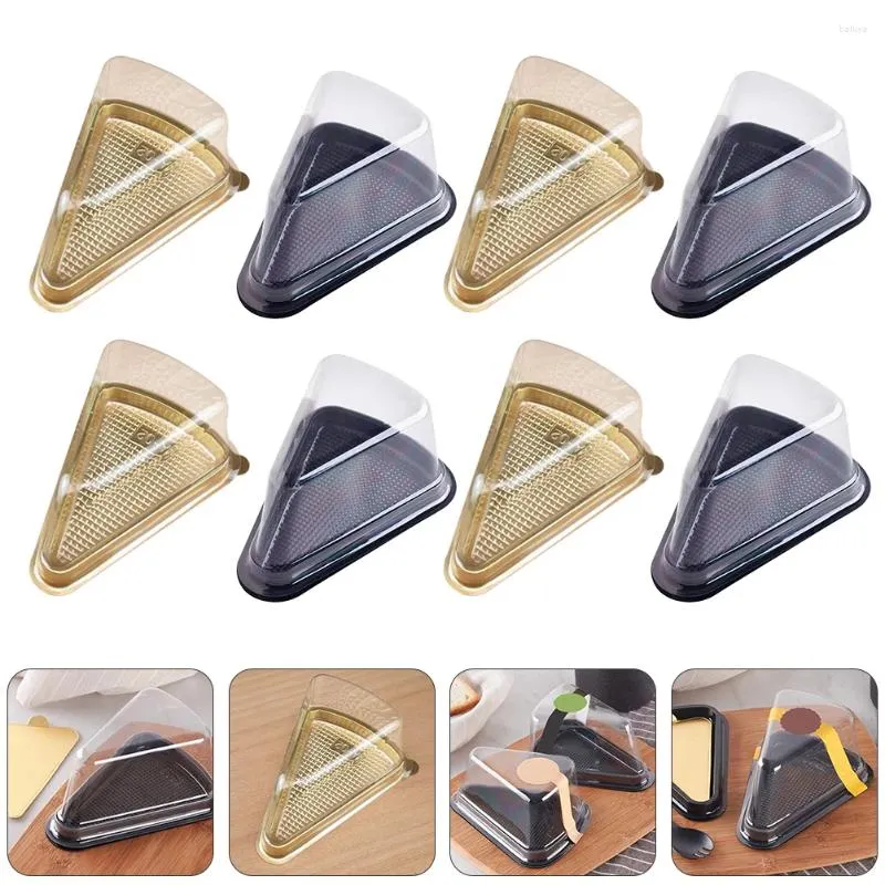 Elimina contenitori 40 pezzi scatole da imballaggio scatole per torte triangolari Pastry Slice di imballaggio Cupcake Blister Porta delle torte