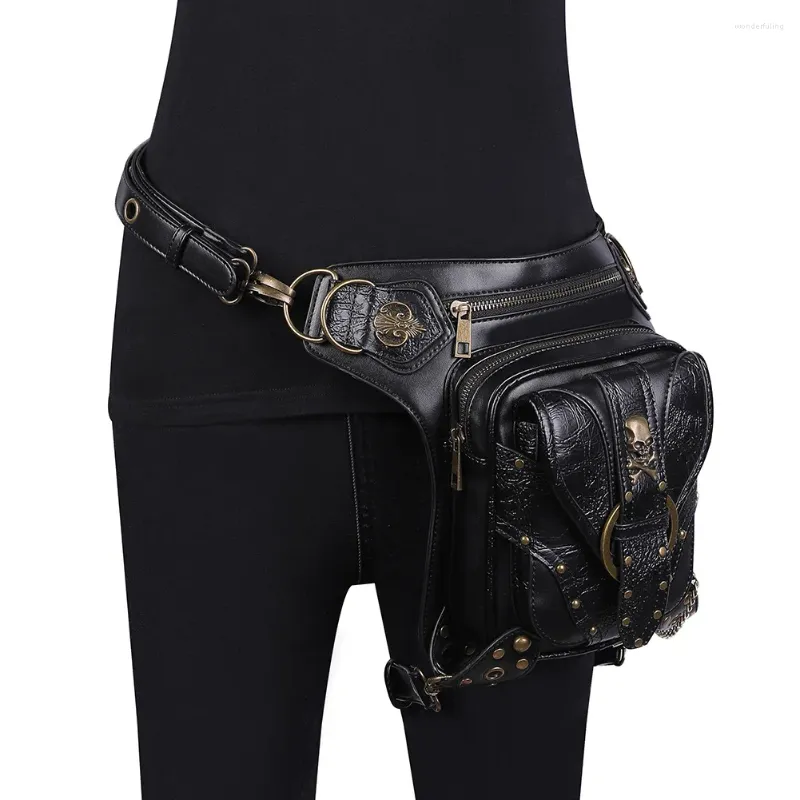 Waist Bags Motorcycle Steam Punk Waistbag Leg Hip Belt Messenger Shoulder Bag Mobile Phone Small Backpack For Women