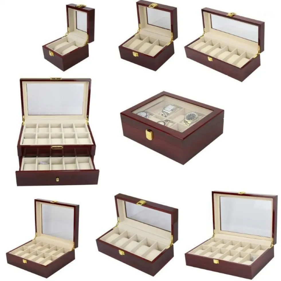 LISM Luxe Houten Opbergdozen 2 3 5 6 10 12 20 Horloges Dozen Display Horloge Doos Sieraden Case organisator Houder Promotion1251e