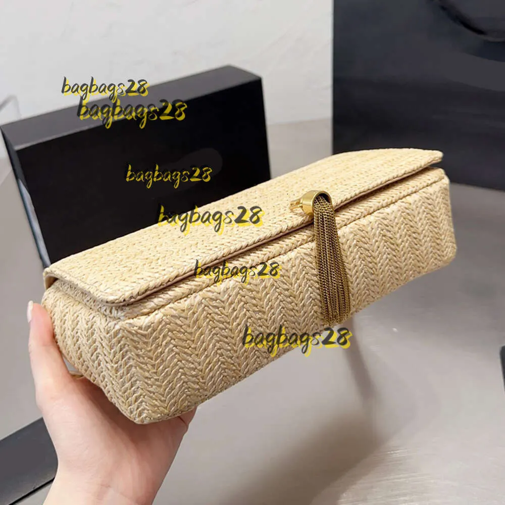 Avondtassen Nieuwe Zomer Cool Luxe Mode Zadel Bamboe Strand Geweven Portemonnee Feest Merk Cadeau Afgestudeerd Dames Heren Portemonneeii 2024 Designer Tas Zadel Luxe Tas