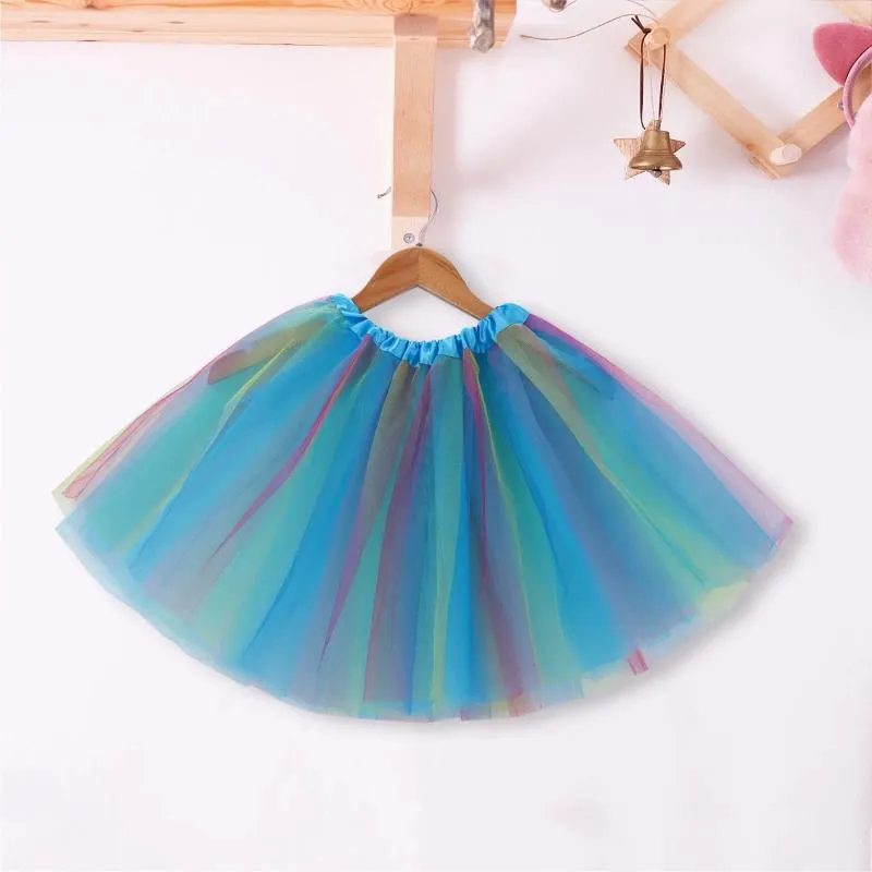 Jupes femmes couleur bonbon multicolore Tutu soutien demi corps bouffant coloré petite jupe courte taille élastique maille gonflée