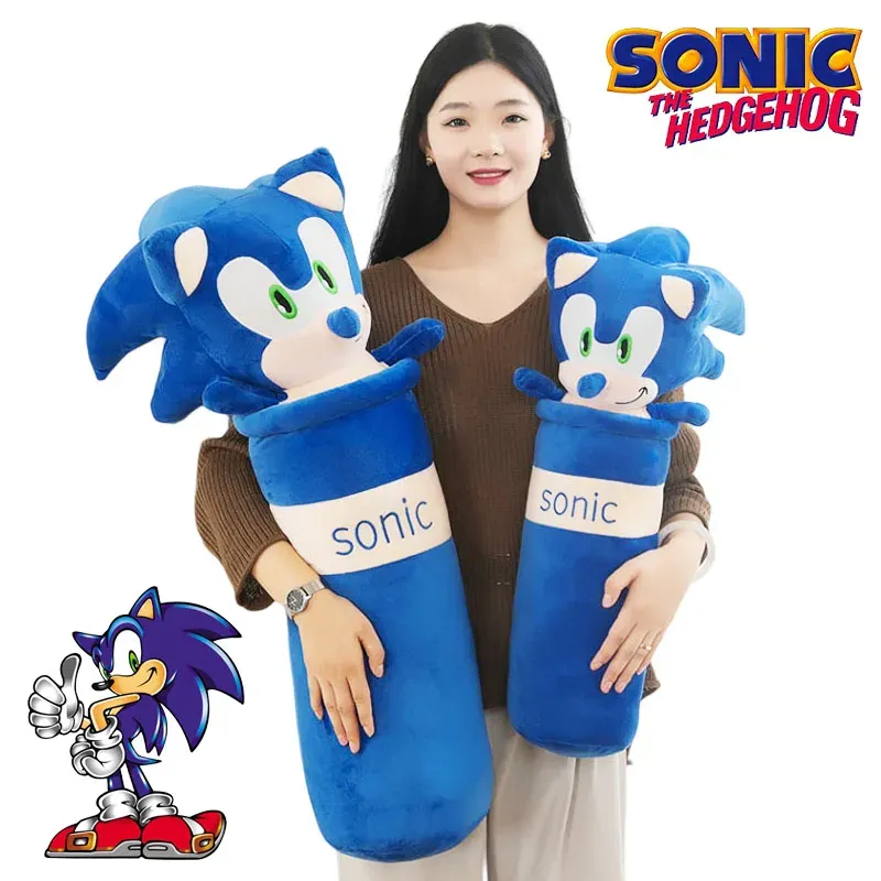 Cuscini Nuovo Sonic The Hedgehog Cuscino 60Cm 80Cm Cartone Animato Morbido Peluche Ripiene Bambola Decorazioni Per La Casa Cuscino Del Divano Bambini Che Dormono Peluche