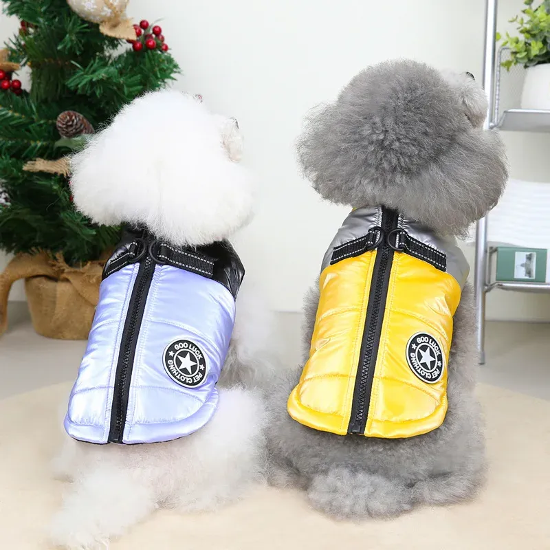 Jackets Pet Cotton Clothes Autumn Winter Medium Big Dog Warm Vest Fashion Harness Pug Bulldog Windproof Coat Handsome Jacket Yorkshire