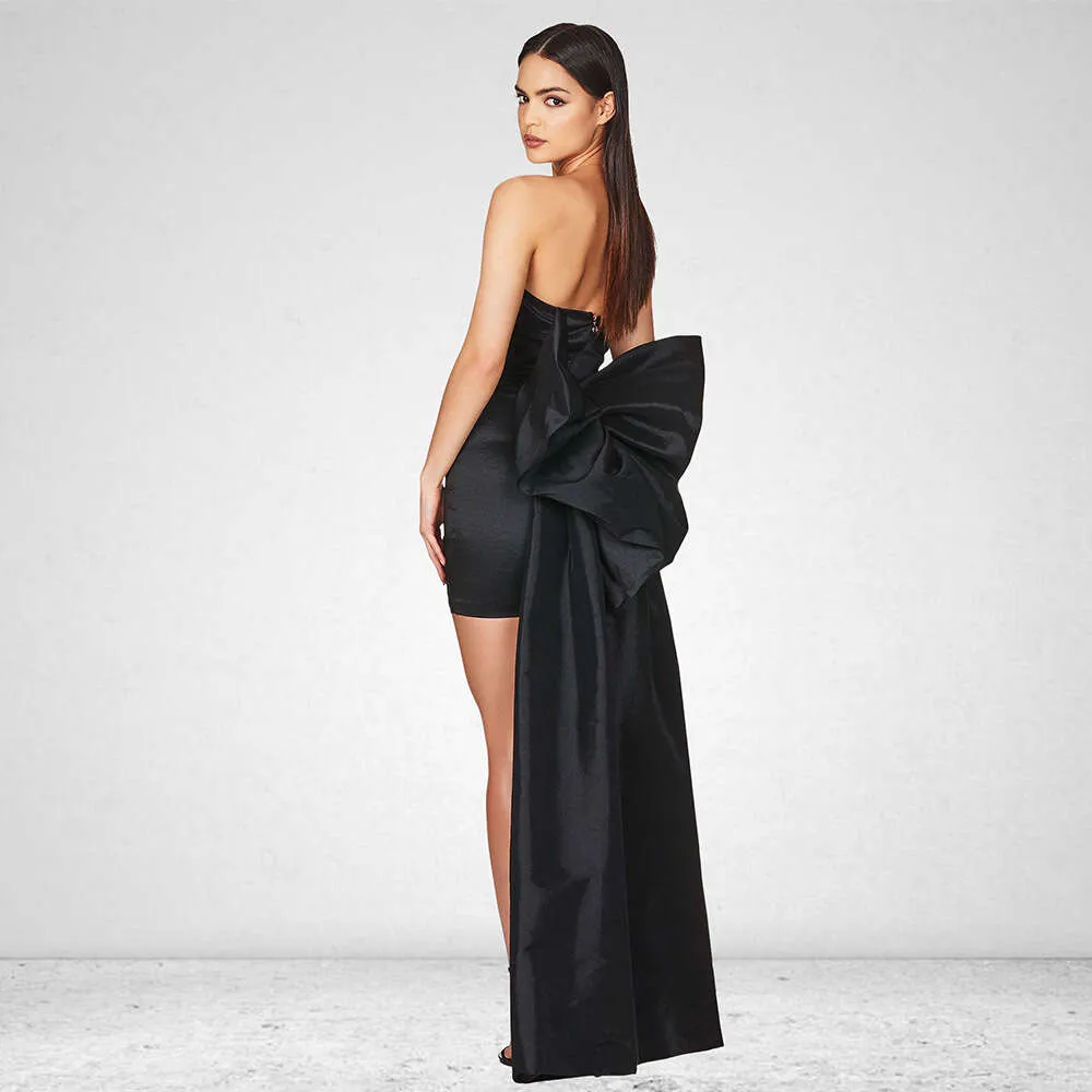black strapless pencil dress Ta3 Seamed Lushy Midi Dress - Black - S