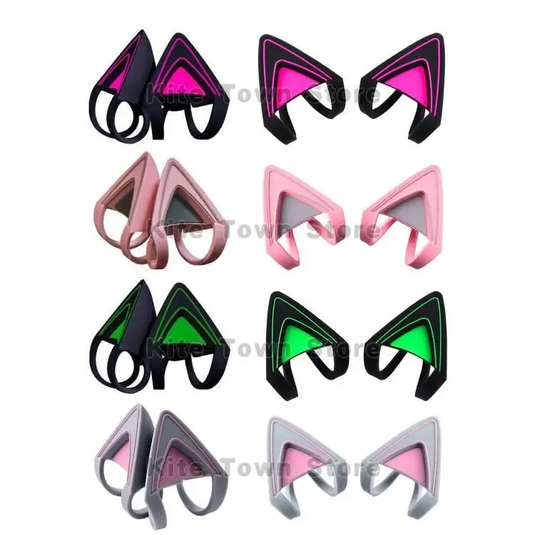 Accesorios 1 par de orejas de gato Kitty 3 colores para RAZER Kraken V2 especial / Kraken 2019 / Kraken TE / 7.1 V2 Auriculares Auriculares Cliente DIY