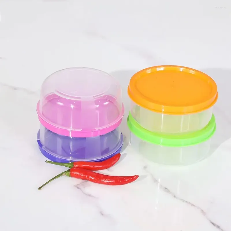 Storage Bottles 8.5cm Round Mini Plastic With Lids 150ML Freezer Box Boxes Fresh-keeping Food