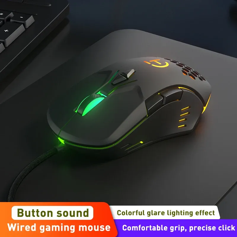 Проводная игровая мышь с бесшумным щелчком USB, 7 кнопок, 2400 точек на дюйм, бесшумная оптическая компьютерная мышь, геймерская мышь для ПК, ноутбука, ноутбука, игры