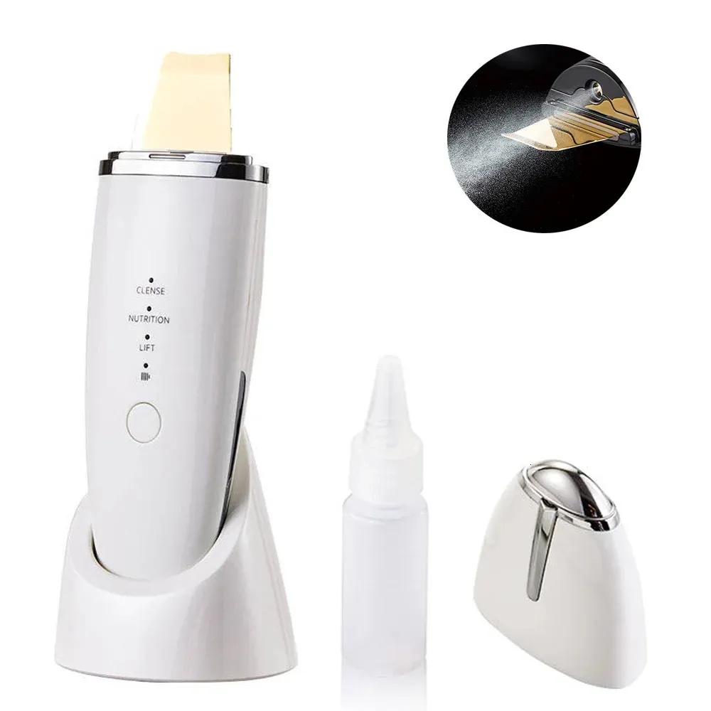 Lesen Ultrasonic Skin Scrubber Blackhead Remover Face Cleaner Massager Pore Deep Care Sonic Peeling Device för WASH 240226