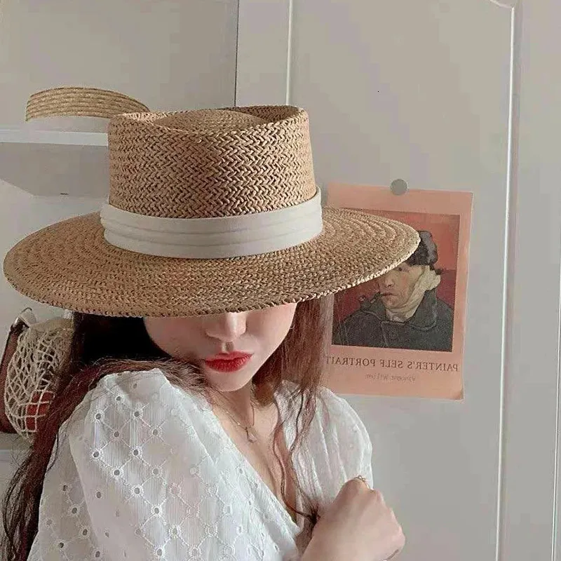 Sombrero de verano para mujeres, hombres, sombreros de paja de Panamá, sombrero de playa para viaje, sombrero de sol de ala ancha, sombrero de Jazz, protección UV, sombreros de vacaciones de verano 240221