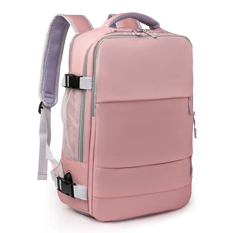 Bolsas Grandes mujeres Viajes Mochila impermeable Antitheft Casual Day Pack Luggage Bag Correa de carga USB Puerto de carga Bolsas de la computadora portátil de la computadora portátil